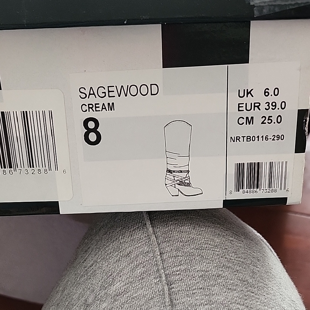 Not Rated Sagewood Cream Heeled Boots